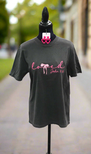 Short Sleeve Embroidered Love - John 3:16