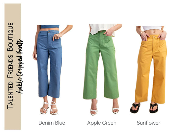 Miss Take A Guess Cropped Pant - Sunflower