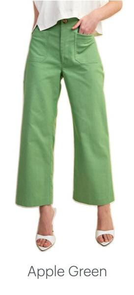 Miss Take A Guess Cropped Pant - Apple Green