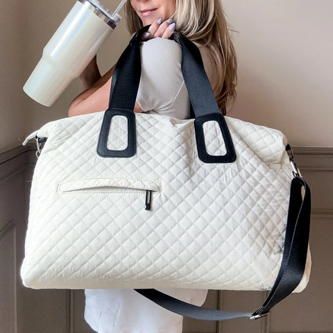 The Quilted Weekender - Off White