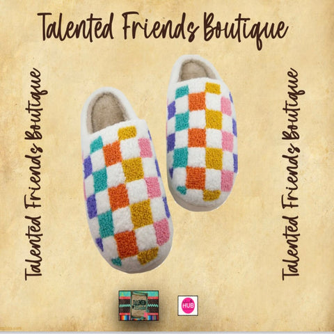 Colorful Checkered Slippers