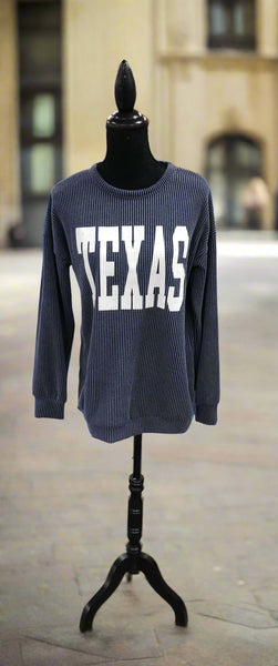 Miss Every Time Corded Texas Shirt - Navy