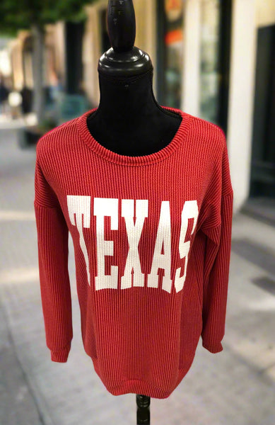 Miss Every Time Corded Texas Shirt - Red