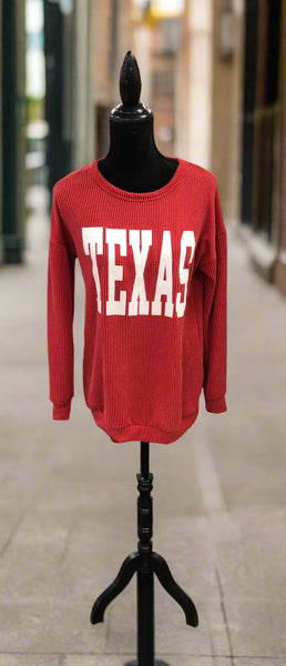 Miss Every Time Corded Texas Shirt - Red