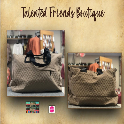 The Quilted Weekender - Beige